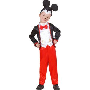 Widmann - Mickey & Minnie Mouse Kostuum - Bekendste Muis Van De Wereld Mickey Kind Kostuum - Rood, Zwart - Maat 104 - Carnavalskleding - Verkleedkleding