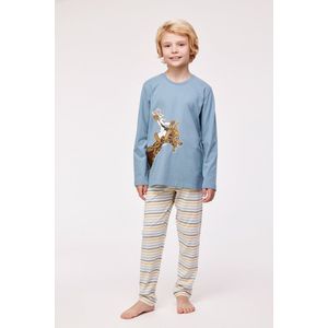 Woody pyjama jongens/heren - ijsblauw - haas - 232-10-PLU-S/177 - maat 152