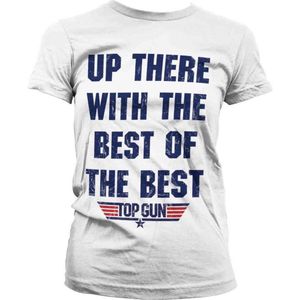 Top Gun Dames Tshirt -S- Up There With The Best Of The Best Wit