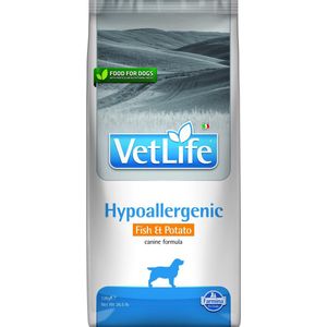 Vet Life hondenvoeding Hypoallergenic Vis met Aardappel 12 kg.