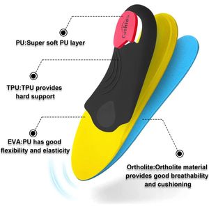 Orthopedische inlegzolen - Plantar fasciitis hoge boogondersteuning - Hielspoor platvoet voetpijn - Blauw - Unisex