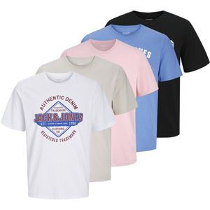 JACK&JONES - JJELOGO TEE SS O-NECK 2COL S25 5P MP PLS - Jongens - T-shirts