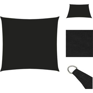 vidaXL Zonnezeil vierkant 3 x 3 m - PU-gecoat oxford stof - zwart - Parasol