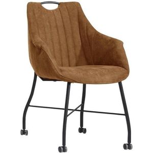 MX Sofa Eetkamerstoel Metric Met Parketwielen Cognac