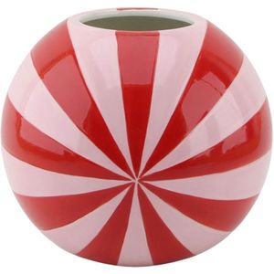 Housevitamin Vaas -Bloemenvaas Swirl - Dolomiet - Rood/Roze - 20x20x17cm