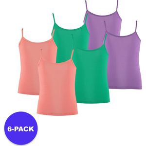 Apollo (Sports) - Bamboe Meisjes Hemd - Multi Fashion - Maat 122/128 - 6-Pack - Voordeelpakket