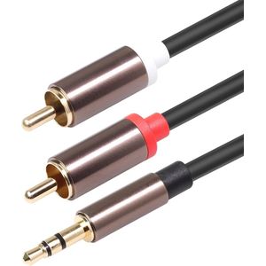 Aux naar Tulp - Subwooferkabel - 3.5 Audio Jack naar RCA Kabel - 1.8 Meter - 3.5mm Male Aux Jack naar 2 RCA Male Audio Kabel - Aux Kabel voor Versterker, Hi-Fi Systeem, Soundbar, Home Theater, TV, Autoradio, Laptop, Mixer, DJ Conroller, Smartphone