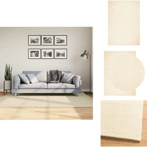 vidaXL Vloerkleed - Vloerkleden - Tapijt - Vloerbedekking - Vloerkleed HUARTE laagpolig zacht wasbaar 140x200 cm crème