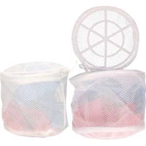 MSV Waszak voor delicaat wasgoed - 3x - lingerie/bh waszak - wit - 16 x 12 cm