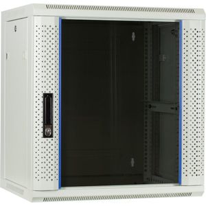 DSIT 12U witte wandkast / serverbehuizing met glazen deur 600x450x635mm (BxDxH) - 19 inch