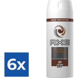 Axe - Anti-Perspirant 48h Dry Protection spray'u Dark Temptation - 150ML - Voordeelverpakking 6 stuks