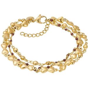 iXXXi Jewelry-Botswana (brown beads)-Goudkleurig-Dames Armband