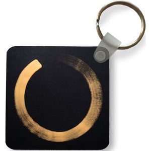 Sleutelhanger - Uitdeelcadeautjes - Gouden cirkel op een donkere achtergrond - Plastic