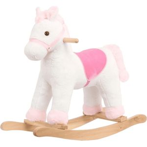 Hobbelpaard - 1 tot 3 jaar - Zithoogte 35 cm - Schommelpaard - Wit