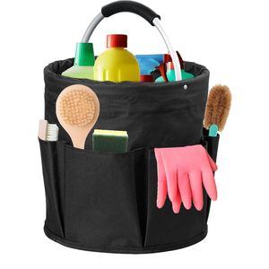 Inovra ® Opvouwbare Schoonmaak- en Opbergmand met Handvat voor Binnen en Buiten, 17 Liter, 6 Vakken