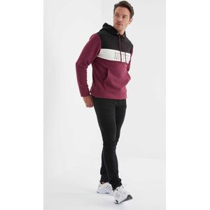 La Pèra Sweater - Hoodie - Heren Trui met Capuchon - Basic - Bordeaux Fleece – M