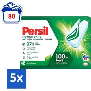 Persil Power Bars - Wasmiddeltabletten - Gekleurde Was - 16 Wasbeurten - Bulkverpakking - 5 stuks