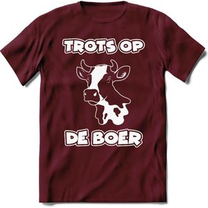 T-Shirt Knaller T-Shirt|Trots op de boer / Boerenprotest / Steun de boer|Heren / Dames Kleding shirt Koe|Kleur Burgundy|Maat XXL