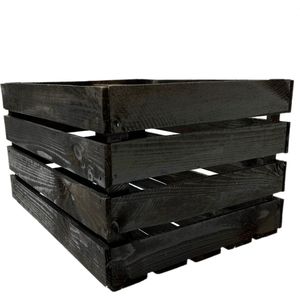 54x nieuwe zwarte fruitkist van hout 50x40x30 cm - 1x pallet kratten