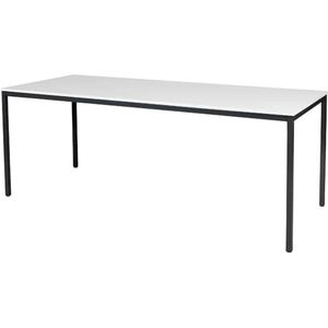 Bureautafel - Domino Basic 200x80 wit - zwart frame