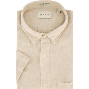 Gant casual overhemd korte mouw beige