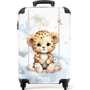 NoBoringSuitcases.com® - Baby koffer cheeta - Trolley groot - 20 kg bagage