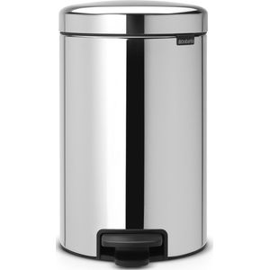 Brabantia NewIcon Prullenbak - 12 liter - Brilliant Steel - met Metalen binnenemmer