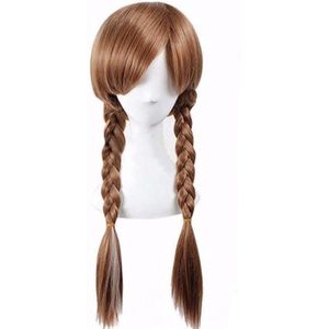 Pruik met lange haarvlechten met elastisch haarnetje - voor bij de Prinsessenjurk meisje - Verkleedkleren - Cadeau - voor bij je verkleedjurk - one size