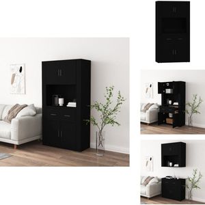 vidaXL Buffetkast: Buffetkasten - Dressoir - Kast - Buffetkast - Hoge kast bewerkt hout zwart