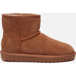 Colors Of California Gevoerde Suède Enkelboots Camel