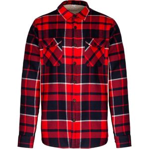 Kariban Heren Sherpa Gevoerd Geruite Shirt Jasje (Rood/Zwaar)