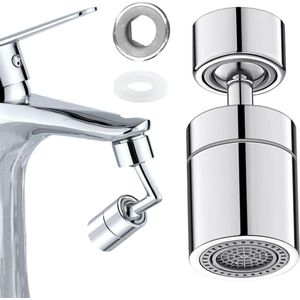 Straalregelaar voor keukenkraan - waterbesparend - 360 graden draaibaar - zwart .