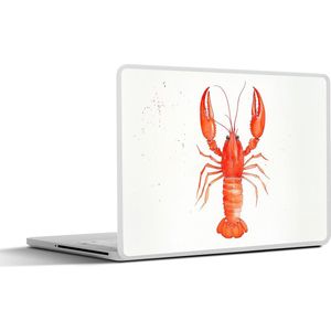 Laptop sticker - 15.6 inch - Kreeft - Waterverf - Aquarel - Oranje - 36x27,5cm - Laptopstickers - Laptop skin - Cover