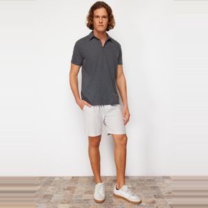 Trendyol Mink Regular Fit Elastische Taille Linnen Look Korte Shorts & Bermuda Tmnss22Sr0020