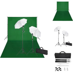 vidaXL Studio Achtergrondset - 600 x 300 cm - Groen - Fotostudio Set