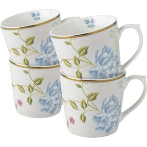 Laura Ashley Heritage Collectables Mokken set van 4 - Cobblestone Pinstripe - 32 cl.