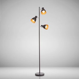 B.K.Licht- Staande lamp - zwart goud - met E27 fitting