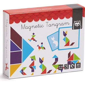 Eurekakids Magneet Tangram van Hout - Magnetische Puzzel met Geometrische Vormen - Met 45 Opgaves