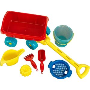 Klein Toys Aqua Action bolderkar - incl. talrijke accesoires voor het strand of de speeltuin - blauw rood geel
