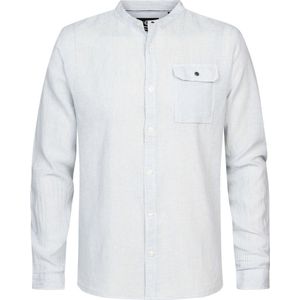 Petrol Industries - Heren Overhemd met borstzak - Blauw - Maat XXL