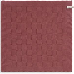 Knit Factory Gebreide Keukendoek - Keukenhanddoek Uni - Handdoek - Vaatdoek - Keuken doek - Stone Red - Rood - 50x50 cm