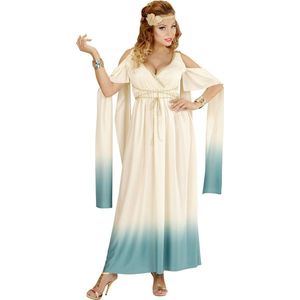 Widmann - Griekse & Romeinse Oudheid Kostuum - Mythische Koningin Van Atlantis - Vrouw - Blauw, Wit / Beige - Medium - Carnavalskleding - Verkleedkleding
