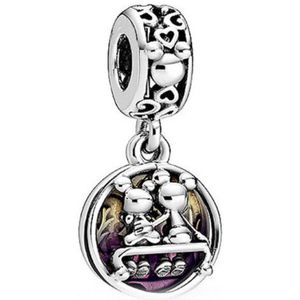Fler® | 925 Sterling Zilver Bedels | Iconisch Muizen Paar | Past op populaire bedel armbanden | Bedels Charms Beads