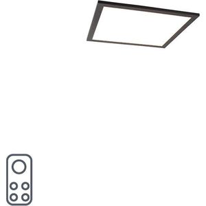 QAZQA liv - Moderne Dimbare LED paneel | Plafondlamp met Dimmer - 1 lichts - L 400 mm - Zwart - Woonkamer | Slaapkamer | Keuken