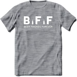 Bier BFF T-Shirt | Unisex Kleding | Dames - Heren Feest shirt | Drank | Grappig Verjaardag Cadeau tekst | - Donker Grijs - Gemaleerd - M