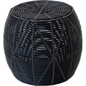 Birma poef wicker ø46x40cm - groen