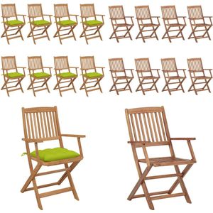 vidaXL Tuinstoelen 8 st inklapbaar met kussens massief acaciahout - Tuinstoel - Tuinstoelen - Tuin Stoel - Tuin Stoelen