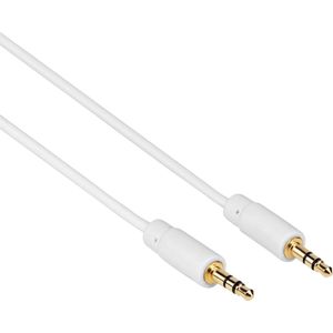 Jack Kabel 3.5 mm - Male to Male - Universeel - Wit - 0.5 meter - Allteq