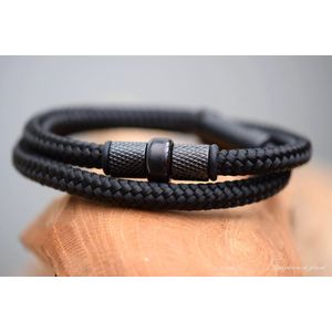 Urn-Crematie-as heren armband- Sieraad wordt voor u op maat gemaakt!- 6mm Sail Rope heren armband met crematie-as verwerkt in bedel- Design rvs kralen-Herinneringsarmband-Assieraad-urn-rvs veilige kop/kom sluiting-Crematie-as verwerkt in glas en hars