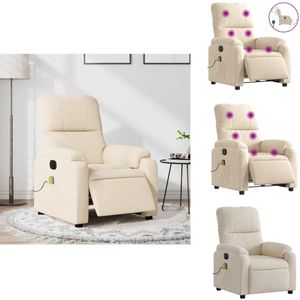 vidaXL Elektrisch Verstelbare Massagestoel - Elektrisch Verstelbare Massagestoelen - Elektrische Massagestoel - Massagestoel - Massagestoel elektrisch verstelbaar microvezelstof beige